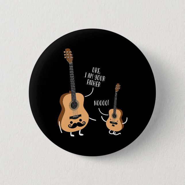 Funny Uke Ich bin dein Vater T Shirt Ukulele Gitar Button (Vorderseite)