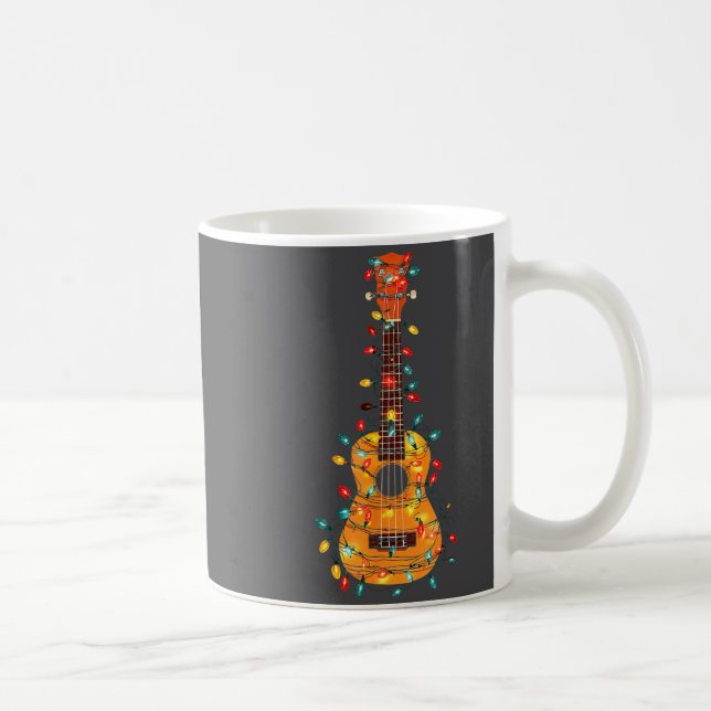 Funny Ukulele Christmas Graphics Lights Lover Play Kaffeetasse (Rechts)