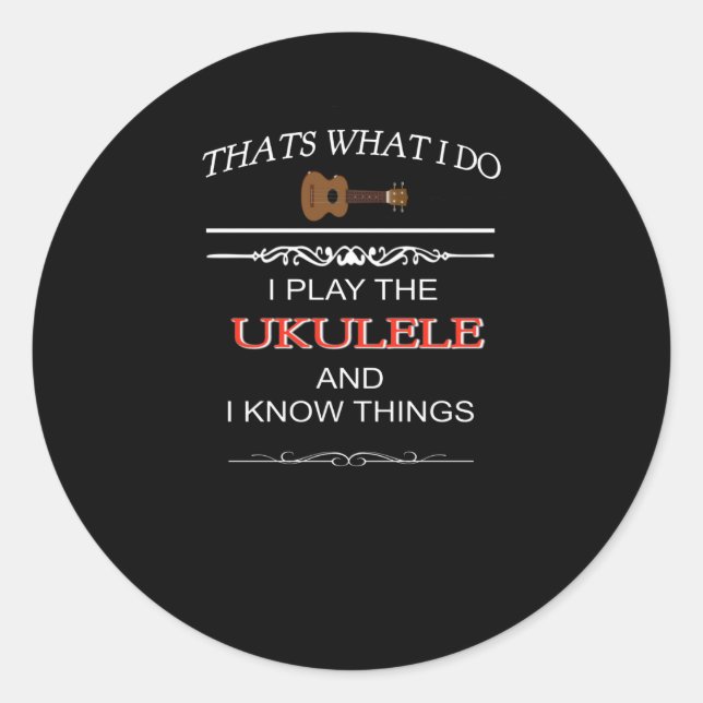 Funny Ukulele Gift Runder Aufkleber (Vorderseite)