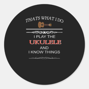 Funny Ukulele Gift Runder Aufkleber