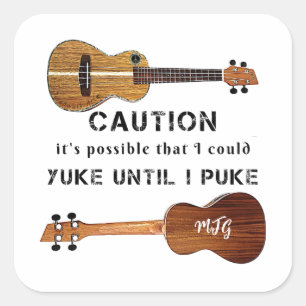 Funny Ukulele Musician Spaß Quadratischer Aufkleber