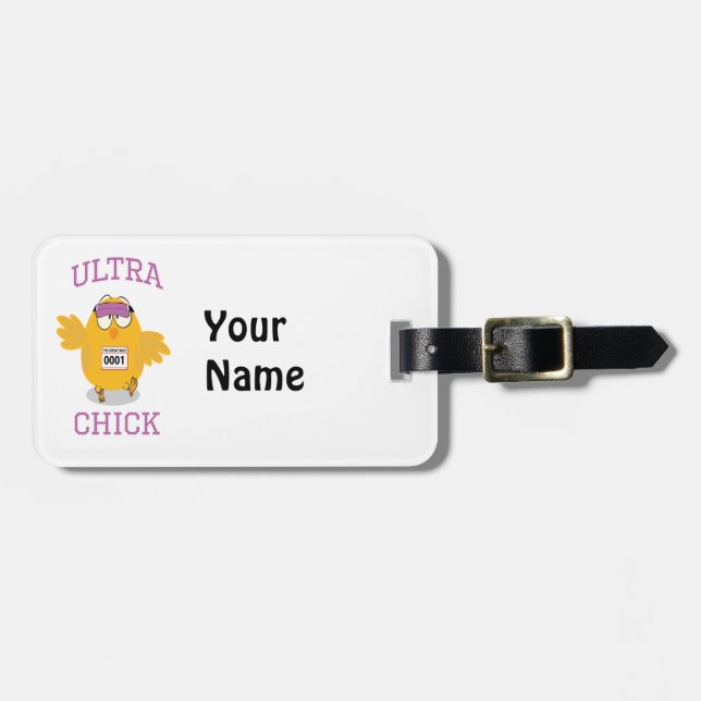 Funny Ultra Chick Runner Gepäckanhänger (Vorderseite horizontal)