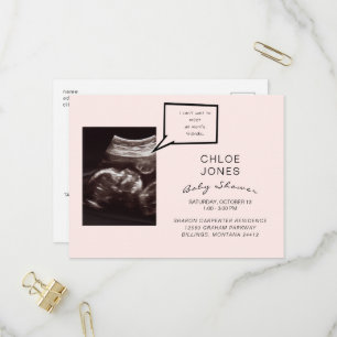 Funny Ultrasound Baby shower rose Invitation