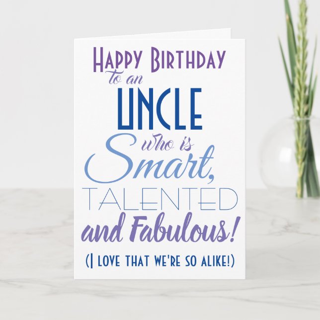Funny Uncle Birthday Card Karte (Vorderseite)
