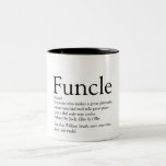 Funny Uncle Funcle Definition-Sprichwort Zweifarbige Tasse<br><div class="desc">Personalisieren Sie Ihre speziellen,  lieblings Spaß Onkel oder Funcle um ein einzigartiges Geschenk zu schaffen. Eine perfekte Art,  ihm zu zeigen,  wie phantastisch er jeden Tag ist. Entwickelt von Thisisnotme©</div>