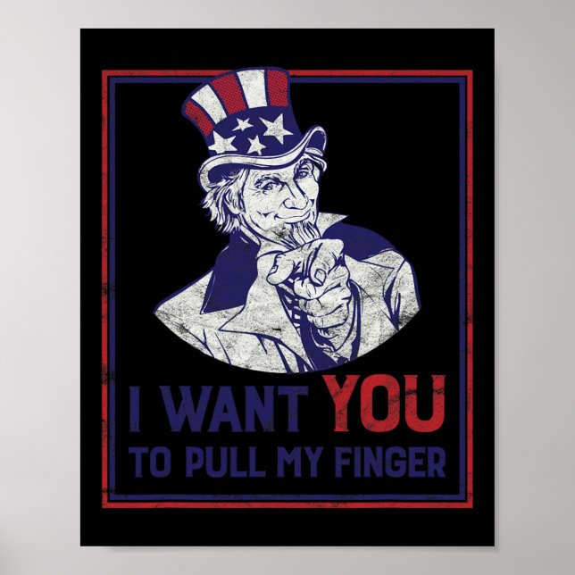 Funny Uncle Sam ich Wollte Sie, meinen Finger zu z Poster (Vorne)