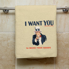 Funny Uncle Sam Wash your Hands Handtuch