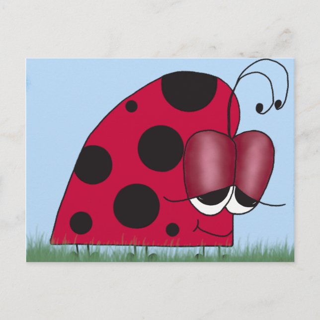 Funny und Euphoric Ladybug Postkarte (Vorderseite)