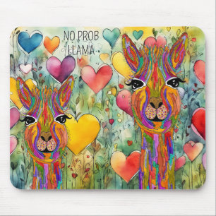 Funny und farbenfroh No Prob Llama Mouse Pad Mousepad