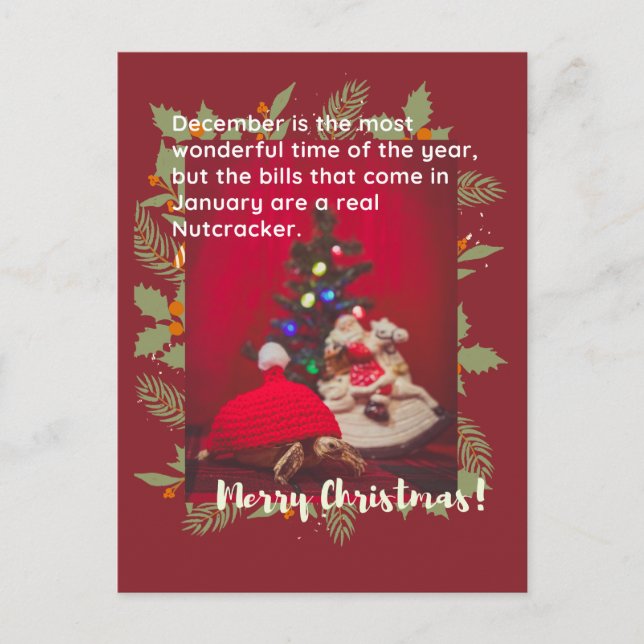 Funny und niedlich Frohe Weihnachtsbaby Sulcata Tu Postkarte (Vorderseite)