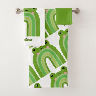 Funny und Niedlich Frosch Rainbow Badhandtuch Set