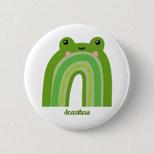 Funny und Niedlich Frosch Rainbow Button