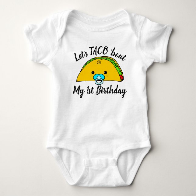 Funny und Niedliches Baby's First Birthday Taco Fi Baby Strampler (Vorderseite)