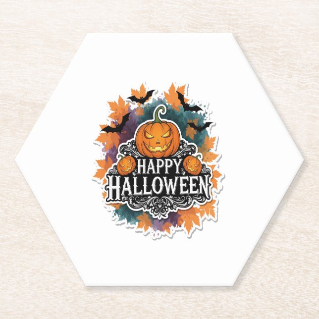 Funny und Spooky Halloween Zitate glücklich Untersetzer (Vorderseite)