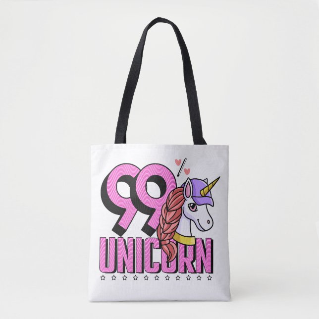 Funny und Süße Tier mit Hut 99% Unicorn Tasche (Vorderseite)