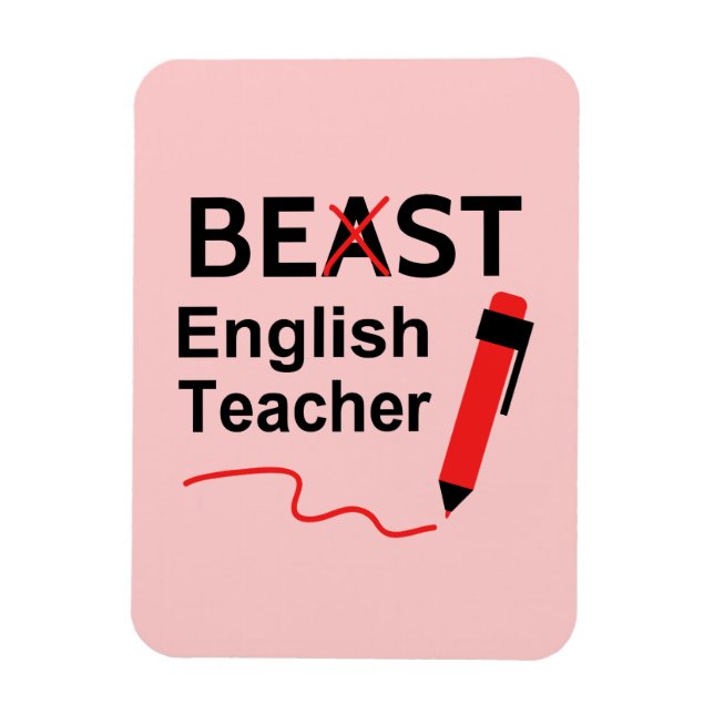 Funny und Wacky, Beast oder Bester Englischlehrer Magnet (Vertikal)