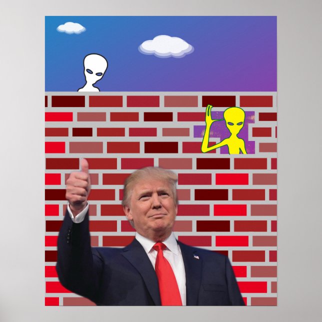 Funny undokumentiert Immigrant Wall Gag 😂 UFO Poster (Vorne)