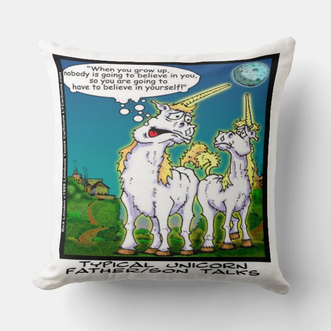Funny Unicorn Bonding Große Baumwollkeule Kissen (Vorderseite)
