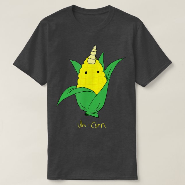 Funny Unicorn , Corn Cob Vegetarian Geek, Zany Bra T-Shirt (Design vorne)