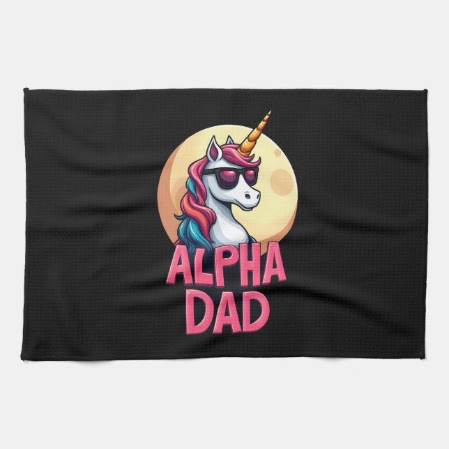 Funny Unicorn Dad Laufey Men Father's Day Christma Geschirrtuch (Horizontal)