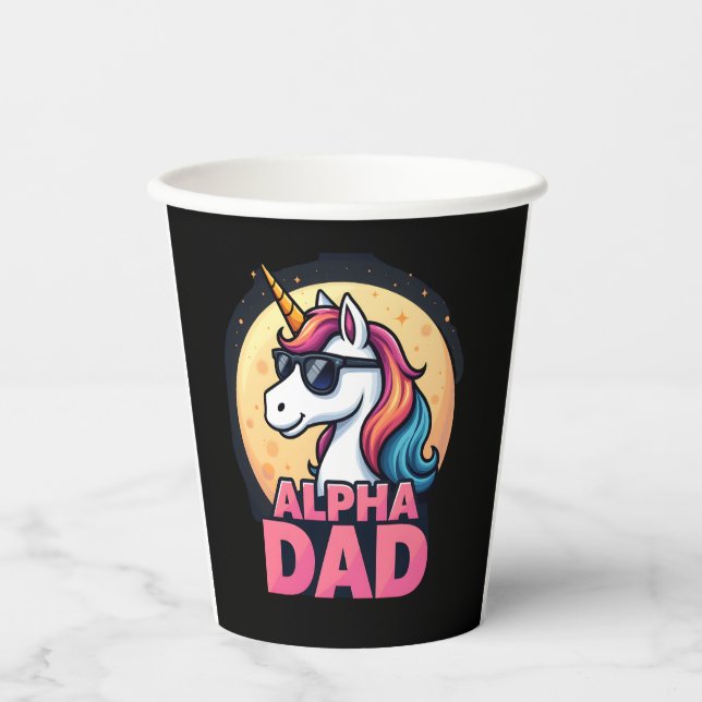 Funny Unicorn Dad Laufey Men Father's Day Christma Pappbecher (Vorderseite)