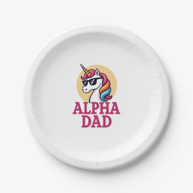 Funny Unicorn Dad Laufey Men Father's Day Christma Pappteller (Vorderseite)