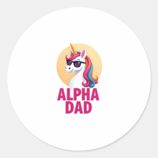 Funny Unicorn Dad Laufey Men Father's Day Christma Runder Aufkleber