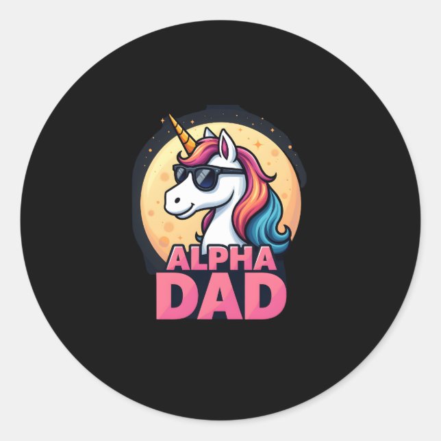 Funny Unicorn Dad Laufey Men Father's Day Christma Runder Aufkleber (Vorderseite)