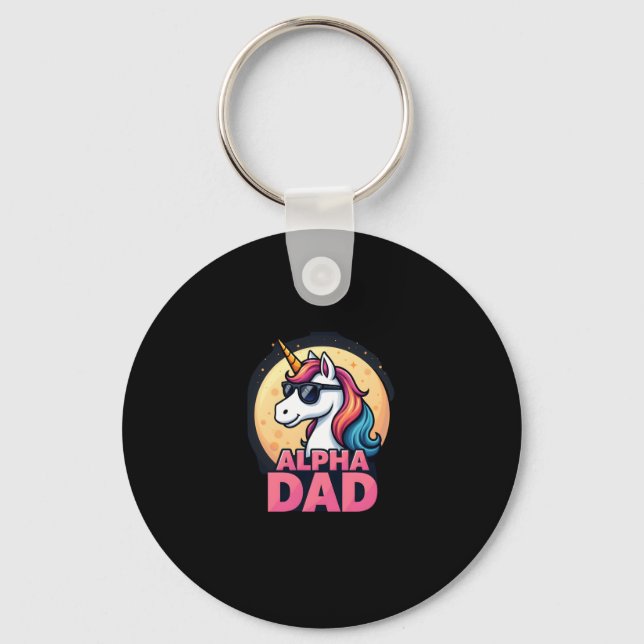 Funny Unicorn Dad Laufey Men Father's Day Christma Schlüsselanhänger (Vorderseite)
