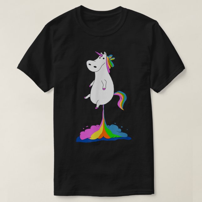 Funny Unicorn Farting Rainbow - Magische Furz Unic T-Shirt (Design vorne)