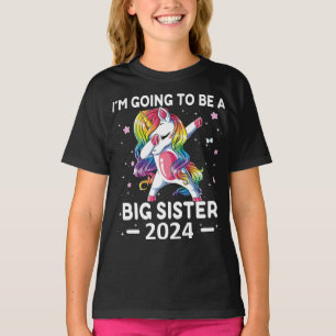 Funny Unicorn Ich werde eine große Schwester 24 T-Shirt