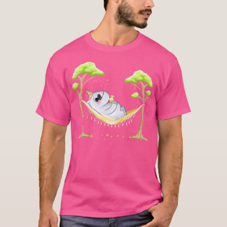 Funny Unicorn im Hammock mit Sonnenbrille Geschenk T-Shirt