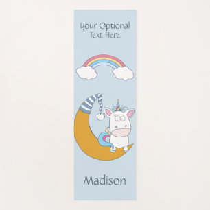 Funny Unicorn individuelle Name, Text & Farbe Yoga Yogamatte