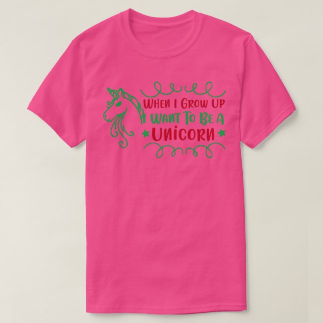 Funny Unicorn Liebhaber Geschenk, wenn ich groß bi T-Shirt (Design vorne)