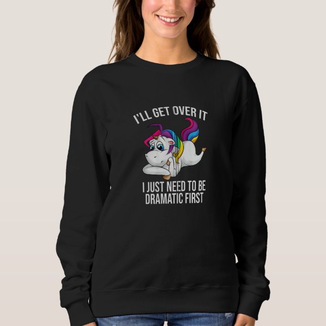 Funny Unicorn Lover Niedlich Drama Königin Mädchen Sweatshirt (Vorderseite)