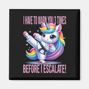 Funny Unicorn Martial Arts Karate für Mädchen Magnet