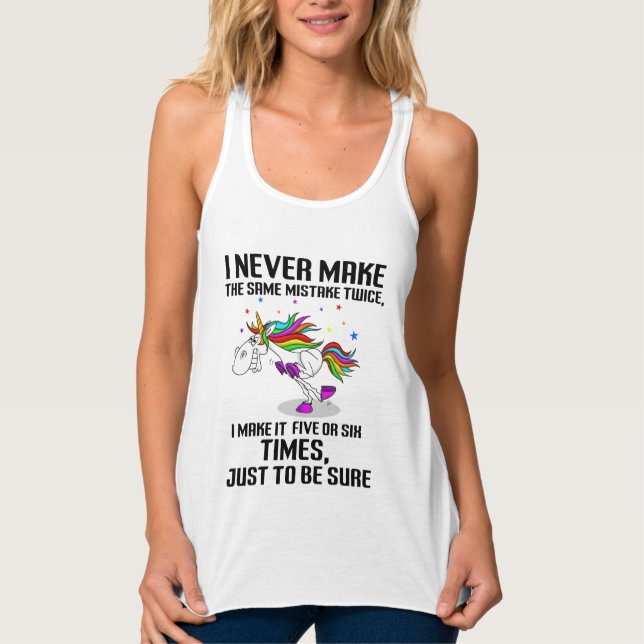FUNNY UNICORN Mistakes Tank Top (Vorderseite)