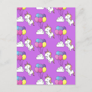 Funny Unicorn Muster Magic Horse Feiertagspostkarte