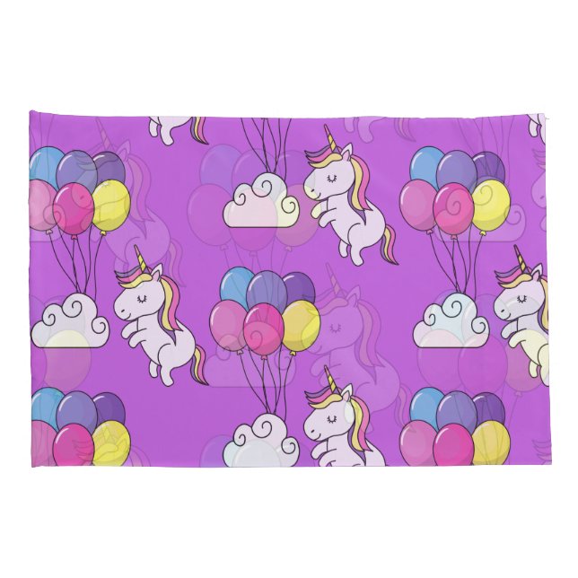 Funny Unicorn Muster Magic Horse Kissenbezug (Rückseite-Rechts)