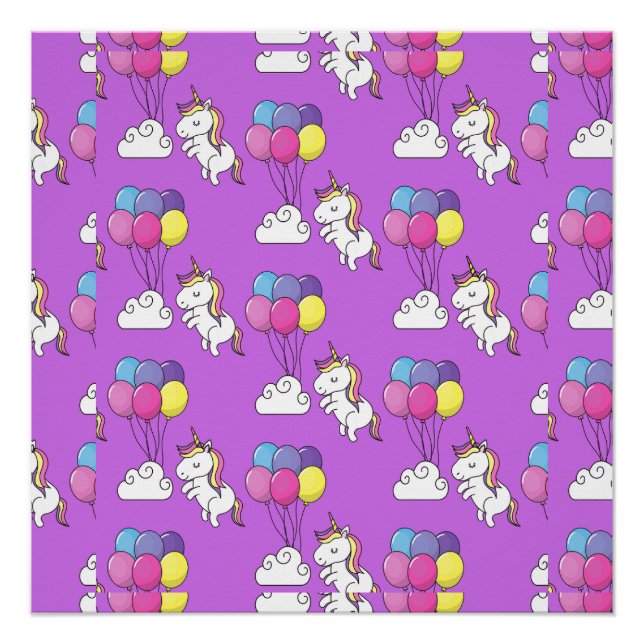 Funny Unicorn Muster Magic Horse Poster (Vorderseite)