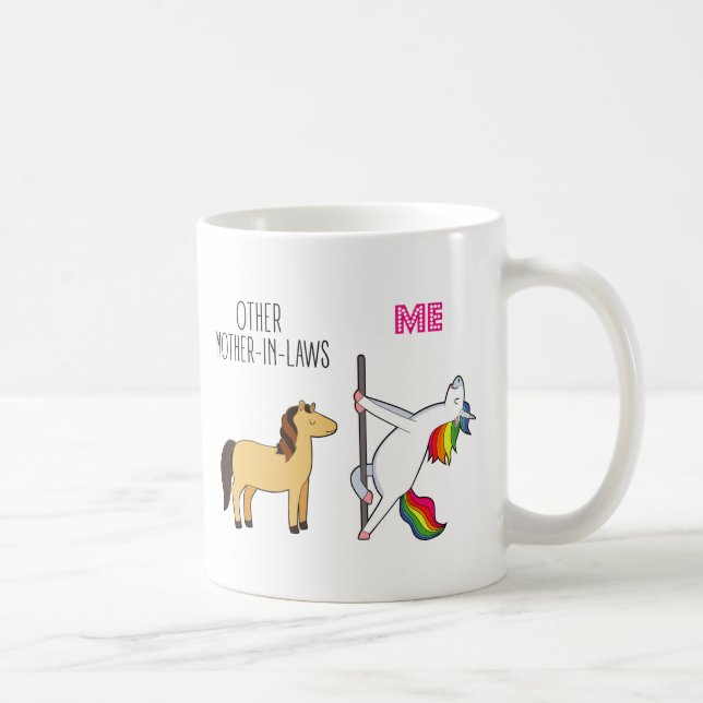 Funny Unicorn Mutter in Law Gastgeschenk Hochzeit Kaffeetasse (Rechts)