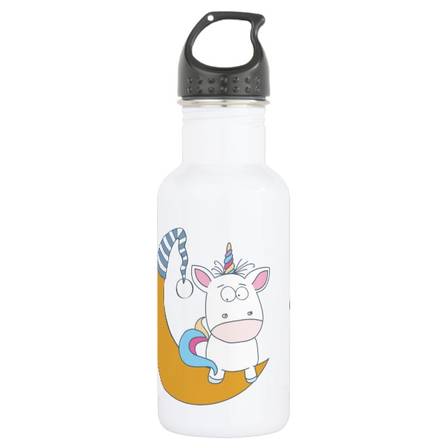 Funny Unicorn nom personnalisé bouteilles d'eau (Devant)