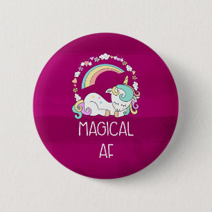 Funny Unicorn Sprichwort Magical AF Button