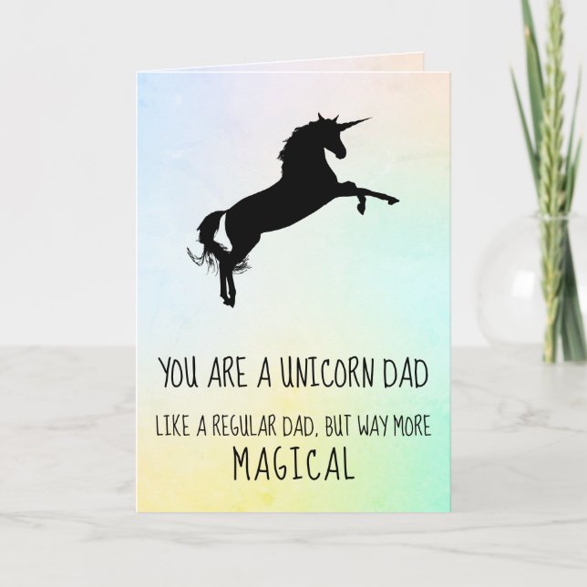 Funny Unicorn Stepfather carte Fête des pères (Devant)