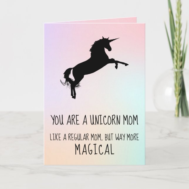 Funny Unicorn StepMom Mother's Day Karte (Vorderseite)