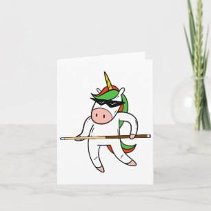Funny Unicorn Webern Sungles Playing Billiards Gi Karte