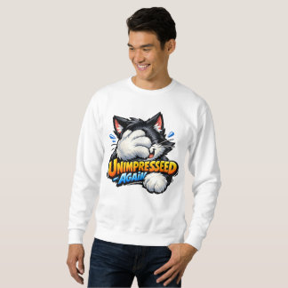 Funny Unimpressed Cat Sweatshirt - Grumpy Meme
