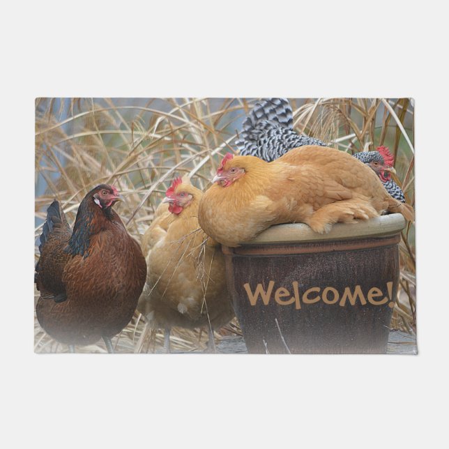 Funny Unique Chicken Fußmatte (Vorderseite)