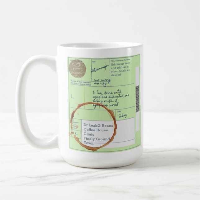 Funny UNIQUE Custom UK TEA Lovers Verschreibung TA Kaffeetasse (Links)