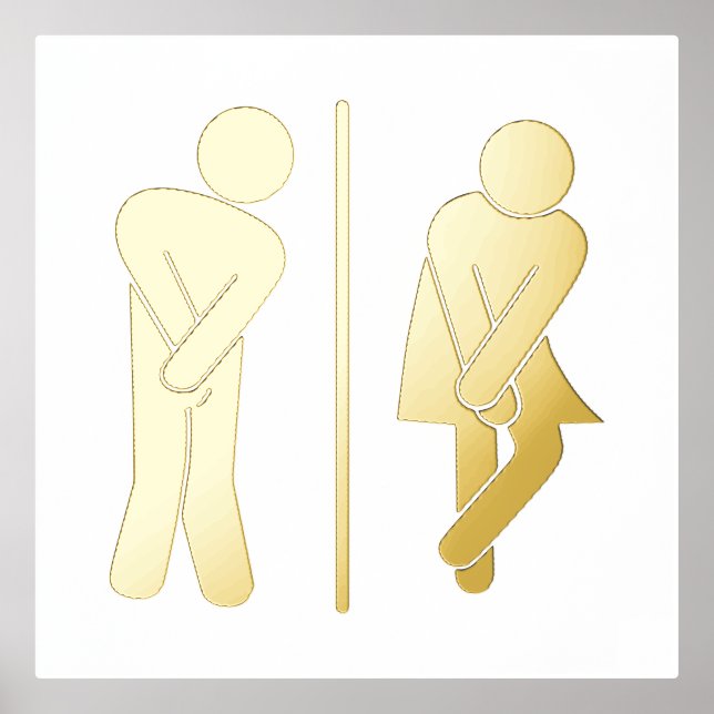 Funny Unisex Badezimmer Sign Foliendrucke (Vorderseite)